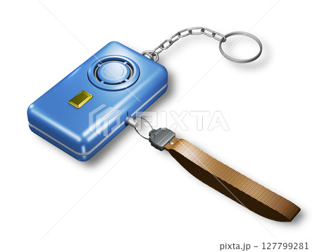 防犯イメージ (防犯ブザー/防犯アラーム)白バック 防犯イメージ (防犯ブザー/防犯アラーム)白バック 127799281