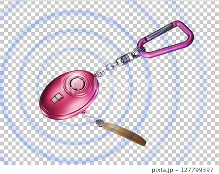 防犯イメージ （防犯ブザー／防犯アラーム）音波効果付き　透過素材 127799397