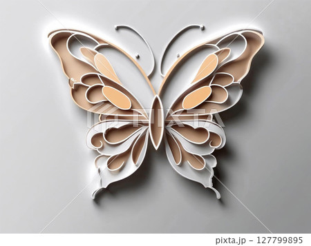 paper art of floral frame 127799895