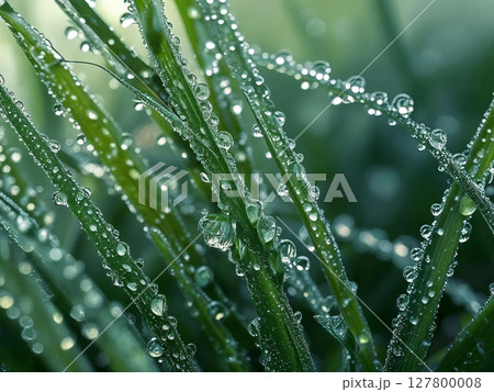 fresh green grass with dew drops fresh green grass with dew drops 127800008