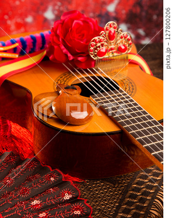 Cassic spanish guitar with flamenco elements Cassic spanish guitar with flamenco elements 127800206