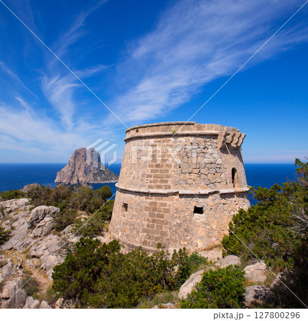Ibiza Es Vedra view from Torre des Savinar Tower Ibiza Es Vedra view from Torre des Savinar Tower 127800296