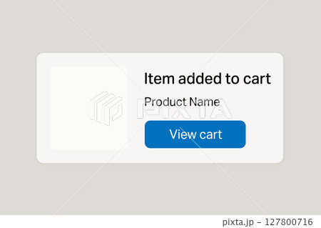 Shopping alert pop-up with added product preview 127800716