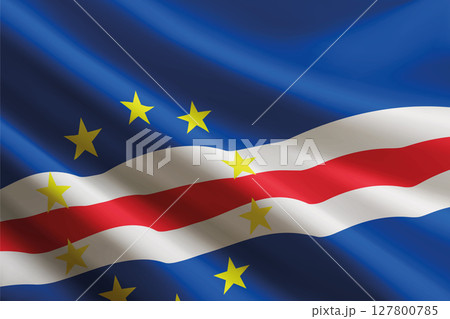 Cape Verde flag waving in the wind, detailed silk texture Cape Verde flag waving in the wind, detailed silk texture 127800785