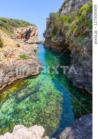 sAlgar beach Cala Rafalet in Menorca at Balearic Islands 127800909