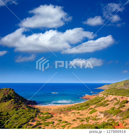 Cala Pilar beach in Menorca at Balearic Islands 127800918