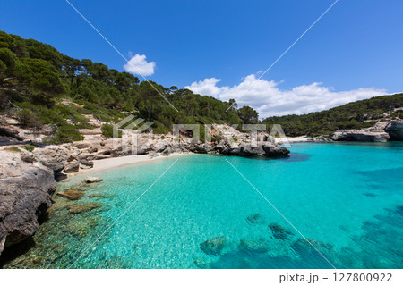 Cala Mitjana y Mitjaneta in Menorca Ciutadella at Balearic Cala Mitjana y Mitjaneta in Menorca Ciutadella at Balearic 127800922