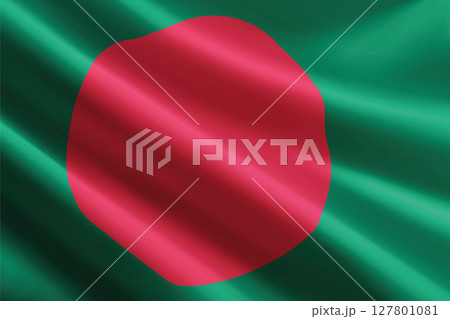 Bangladesh flag waving in the wind, detailed silk texture Bangladesh flag waving in the wind, detailed silk texture 127801081