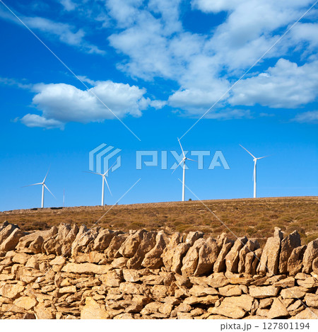 Maestrazgo in Castellon Windmills with traditional rural life 127801194