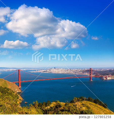 San Francisco Golden Gate Bridge Marin headlands California 127801258