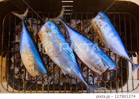 tuna fish barbecue with bonito sarda and little tunny tuna fish barbecue with bonito sarda and little tunny 127801274