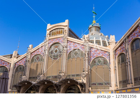 Valencia Mercado Central market facade Spain 127801356