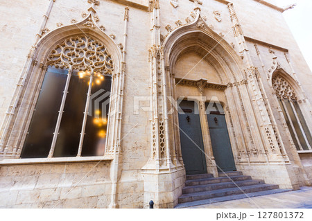 Valencia La Lonja gothic facade UNESCO heritage Spain 127801372