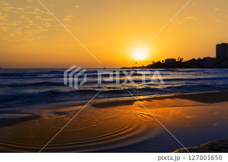 Javea El Arenal beach sunrise Mediterranean Spain 127801650