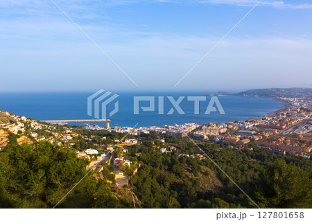 Javea Xabia aerial skyline from Molins Alicante Spain Javea Xabia aerial skyline from Molins Alicante Spain 127801658