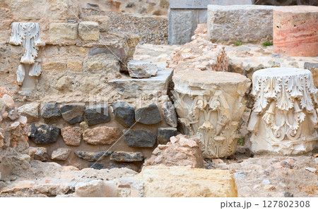 Columns in Cartagena Roman Amphitheater Spain 127802308