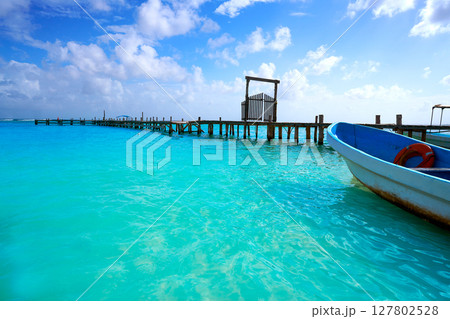 Mahahual Caribbean beach in Costa Maya 127802528