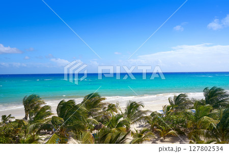 Mahahual Caribbean beach in Costa Maya Mahahual Caribbean beach in Costa Maya 127802534