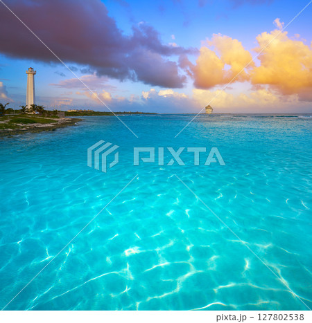 Mahahual Caribbean beach in Costa Maya 127802538