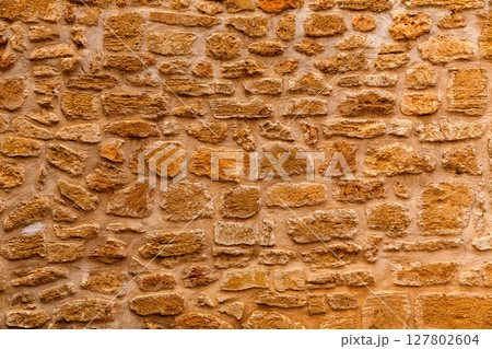 Alcudia Old Town masonry wall texture Mallorca 127802604