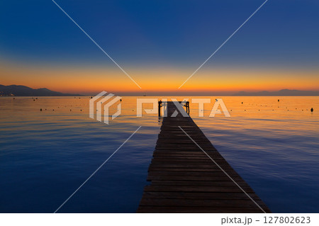 Majorca Muro beach sunrise Alcudia Bay Mallorca 127802623