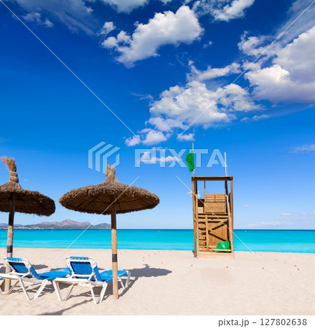 Mallorca Can Picafort beach in alcudia bay Majorca 127802638