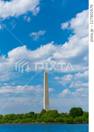 Washington Monument reflected in Tidal Basin DC 127802676