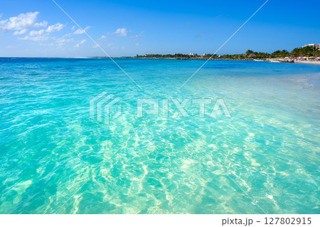 Mahahual Caribbean beach in Costa Maya 127802915