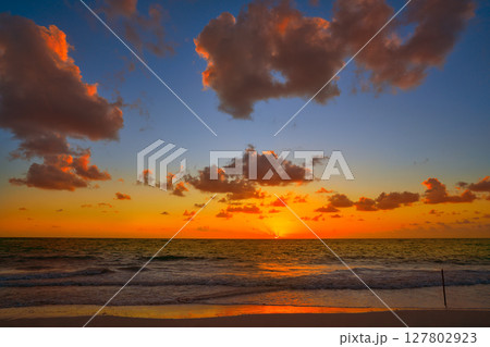 Mahahual Caribbean beach in Costa Maya 127802923