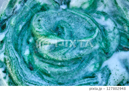 Spirulina algae bowl smoothie with yogurt blend Spirulina algae bowl smoothie with yogurt blend 127802948