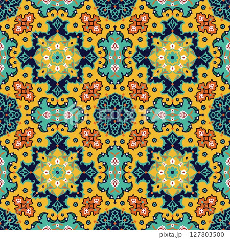 seamless pattern with abstract ethnic pattern 127803500