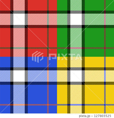 checkered fabric pattern in orange and blue 127803525