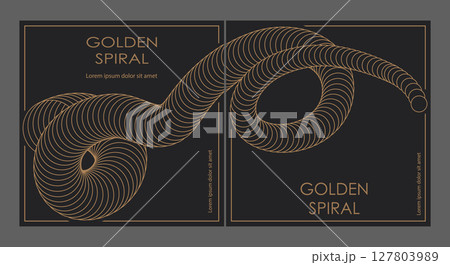 The golden spiral. A design template for the design of a cover, banner, poster. A luxurious composition for interior design, decorations and creative ideas 127803989