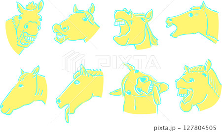 ファニーな馬の顔セット ファニーな馬の顔セット 127804505