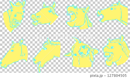 Funny horse faces set 127804505