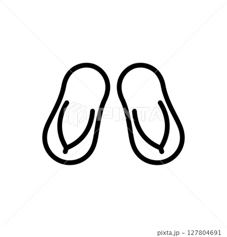 シンプルでかわいいビーチサンダルのアイコン 127804691