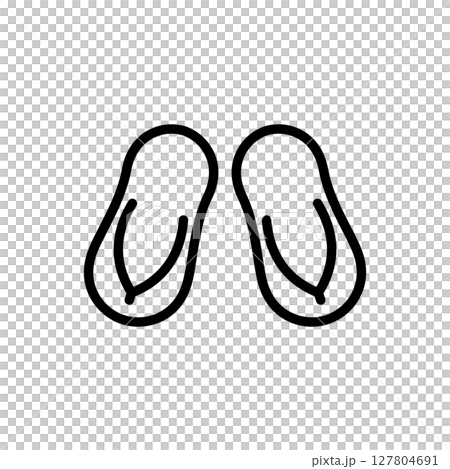シンプルでかわいいビーチサンダルのアイコン 127804691