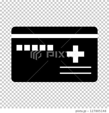 Monochrome icon illustration of medical card 127805148