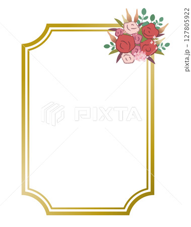 バラのゴールドフレーム バラのゴールドフレーム 127805922
