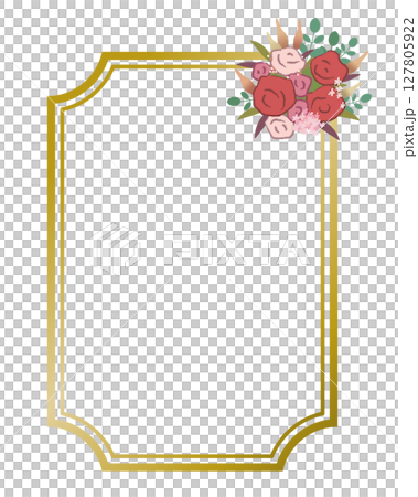 バラのゴールドフレーム バラのゴールドフレーム 127805922