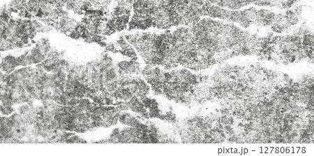 Abstract unique vector black halftone dots grunge textured old concrete wall background. Monochrome marble stone texture for surface, banner, cover, vintage paper border design, shadow concept 127806178