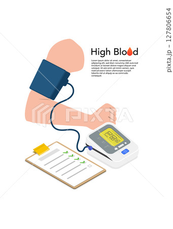 High blood pressure concept vector stock illustration 127806654