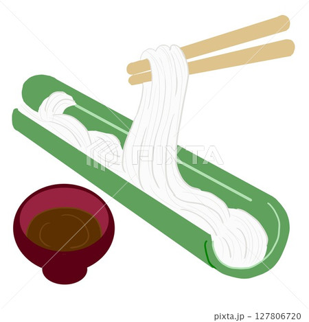 流しそうめんイラスト 127806720