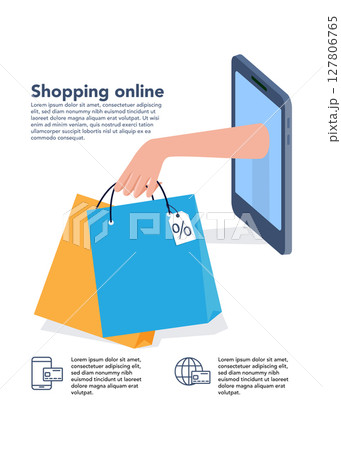 Shopping online with website or mobile application concept stock illustration Shopping online with website or mobile application concept stock illustration 127806765