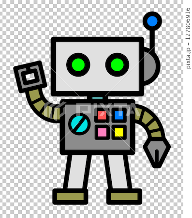 未来の正解で人工知能とAIを搭載するロボットのイラスト 127806916