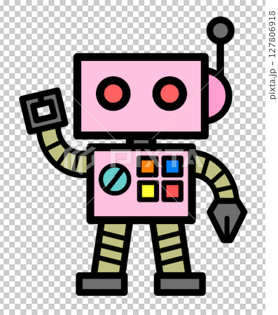 未来の正解で人工知能とAIを搭載するロボットのイラスト 127806918