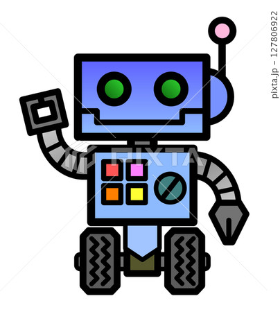 未来の正解で人工知能とAIを搭載するロボットのイラスト 127806922