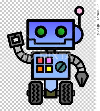 未来の正解で人工知能とAIを搭載するロボットのイラスト 127806922