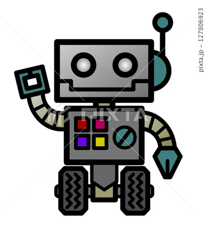 未来の正解で人工知能とAIを搭載するロボットのイラスト 未来の正解で人工知能とAIを搭載するロボットのイラスト 127806923