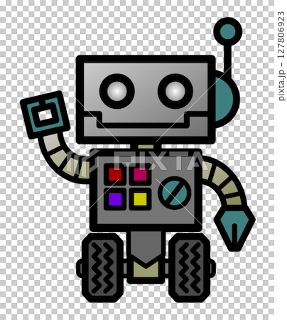 未来の正解で人工知能とAIを搭載するロボットのイラスト 未来の正解で人工知能とAIを搭載するロボットのイラスト 127806923